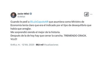 Apoyo de Milei a Luis