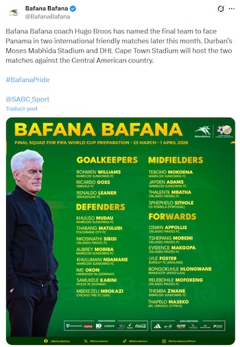 Los Bafana Bafana afrontarán los