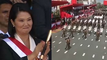 Keiko Fujimori se conmueve al ver desfilar a los miembros del comando Chavín de Huántar