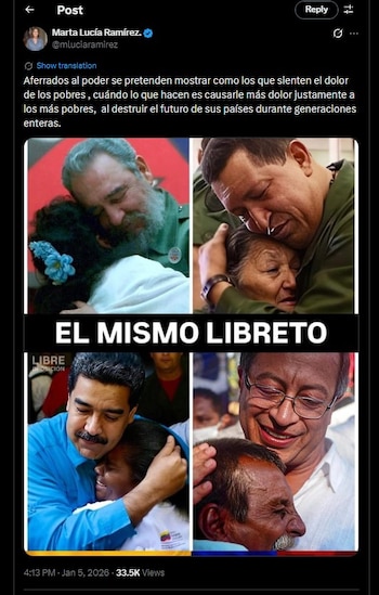 Marta Lucía Ramírez comparó a