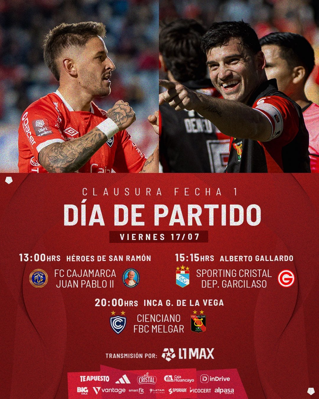 Jogo hoje, sexta-feira, 17 de julho, pelo Torneio Clausura 2026.