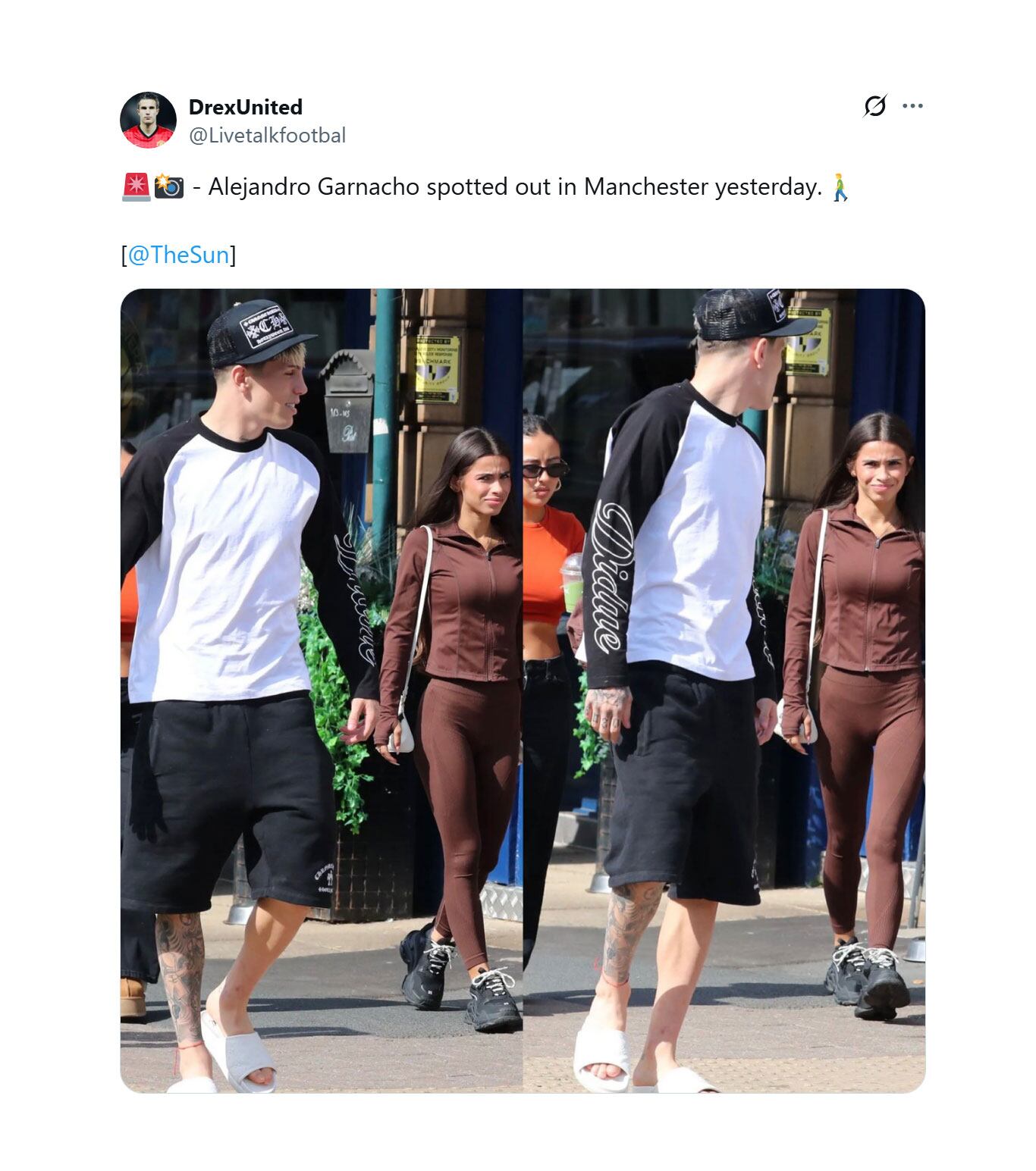 Garnacho se mostró junto a Lauri, influencer española, y su amiga (The Sun)