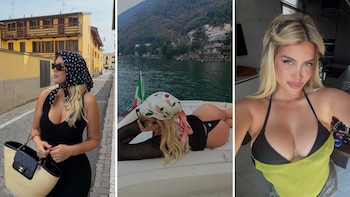 Wanda Nara compartió un sensual resumen de fotos de sus últimas semanas: de los lagos italianos a la visita a L-Gante