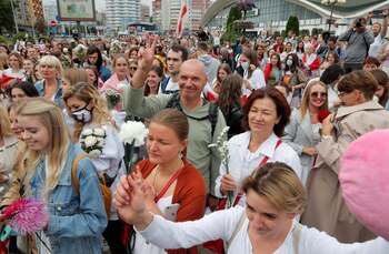 Protesta opositora en Minsk este