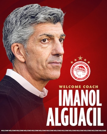 El técnico español dirigirá al cuadro más grande de Grecia-crédito @olympiacosfc/X