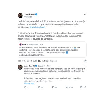 Los mensajes de Juan Guaidó