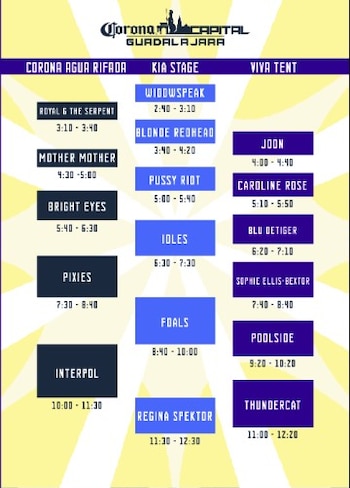 Estos son los horarios del segundo día del Corona Capital Guadalajara 2023. (Tw: @CCapitalGDL)