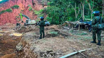 Desmantelaron centros de minería ilegal del Clan del Golfo en Antioquia