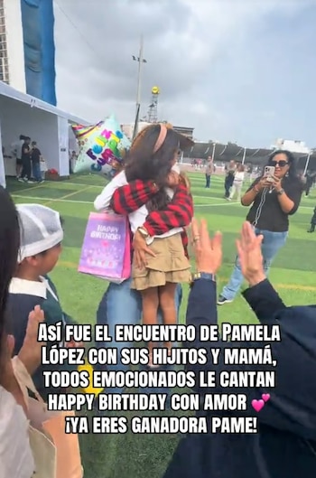 Pamela López se reencuentra con sus hijos y estalla en llanto por especial gesto previo a su cumpleaños. Captura: TikTok.