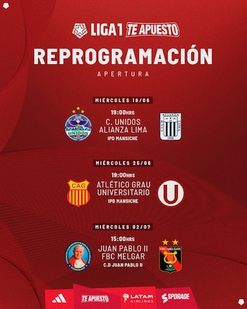 Reprogramación del partido entre Alianza