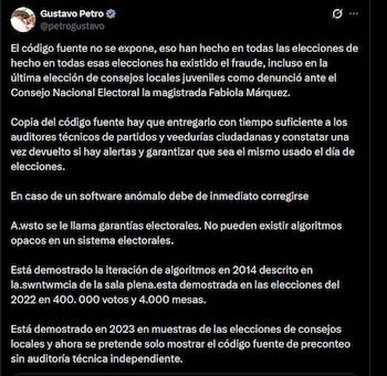 Gustavo Petro cuestionó que solo
