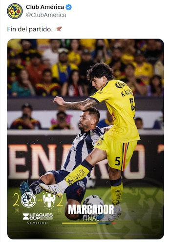 Guillermo Almada reconoce que la derrota del América ante Monterrey en las semifinales de la Leagues Cup 2026 dejó golpeado al vestidor azulcrema. (X/ @ClubAmerica)