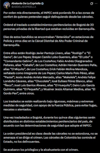 Abelardo de la Espriella - crédito @ABDELAESPRIELLA/X