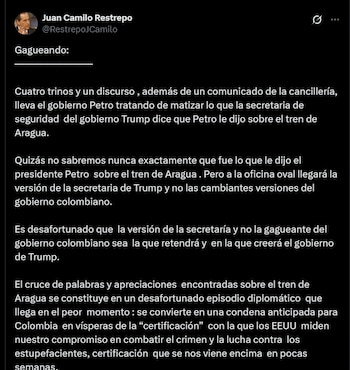 El exministro advirtió que la