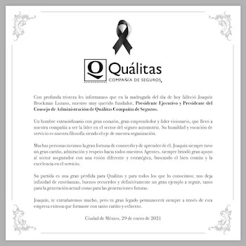 La empresa Quálitas informó del