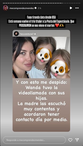 Wanda Nara mantuvo contacto por