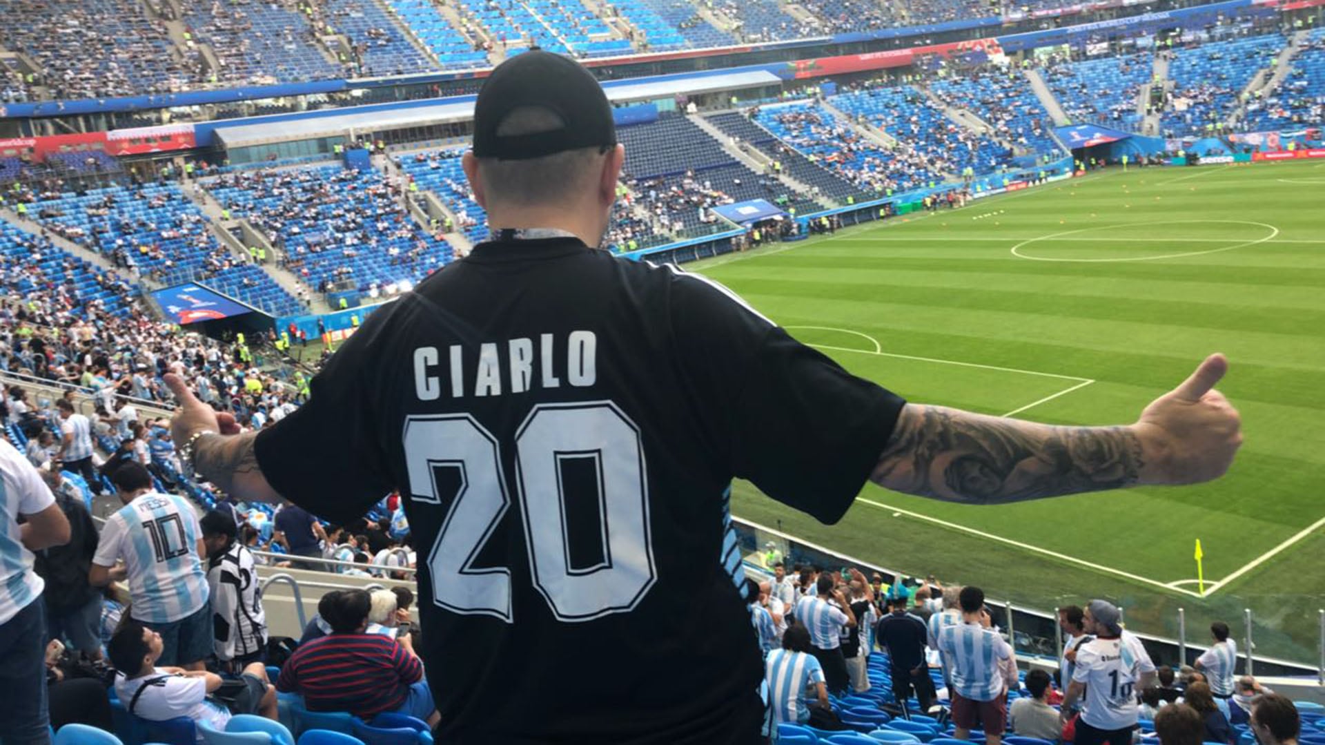 Ciarlo en su viaje al Mundial de Rusia