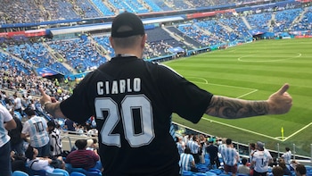 Ciarlo en su viaje al Mundial de Rusia