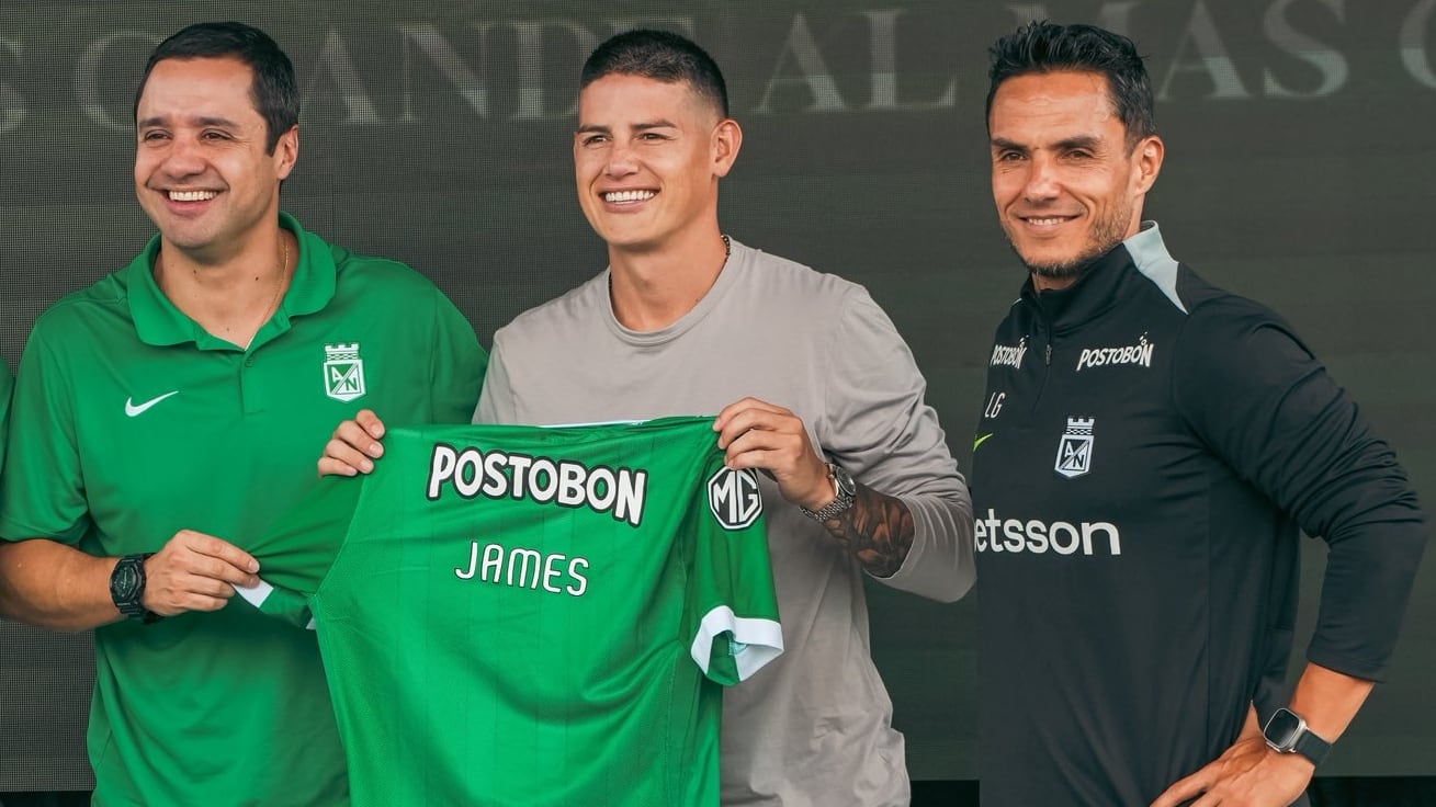 Así fue la presentación oficial de James Rodríguez con la camiseta del Atlético Nacional - crédito @nacionaloficial/X