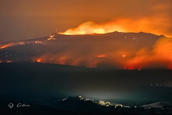 El incendio de La Mierla a la altura de Arroyo de las Fraguas, en Guadalajara (Cedida)