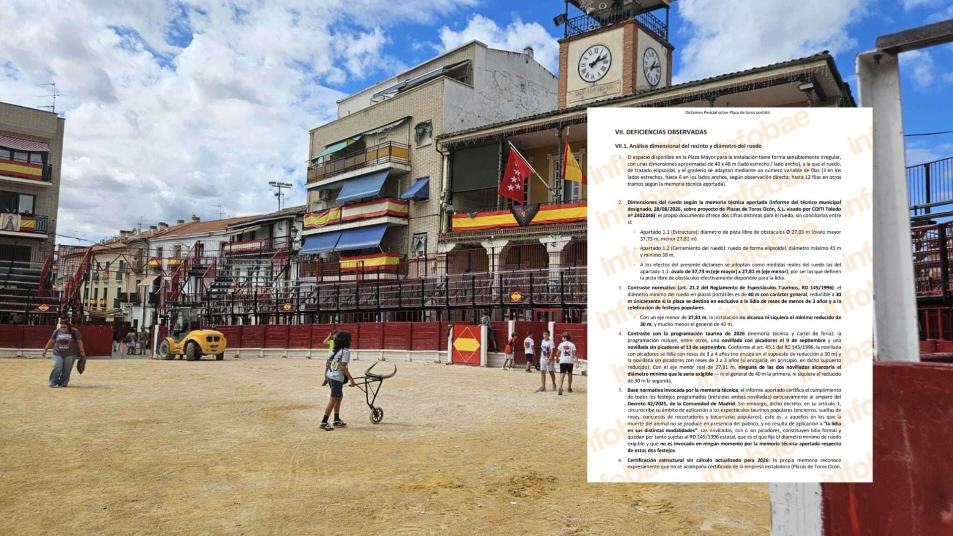 Imagen de la plaza de toros portátil en Morata de Tajuña.