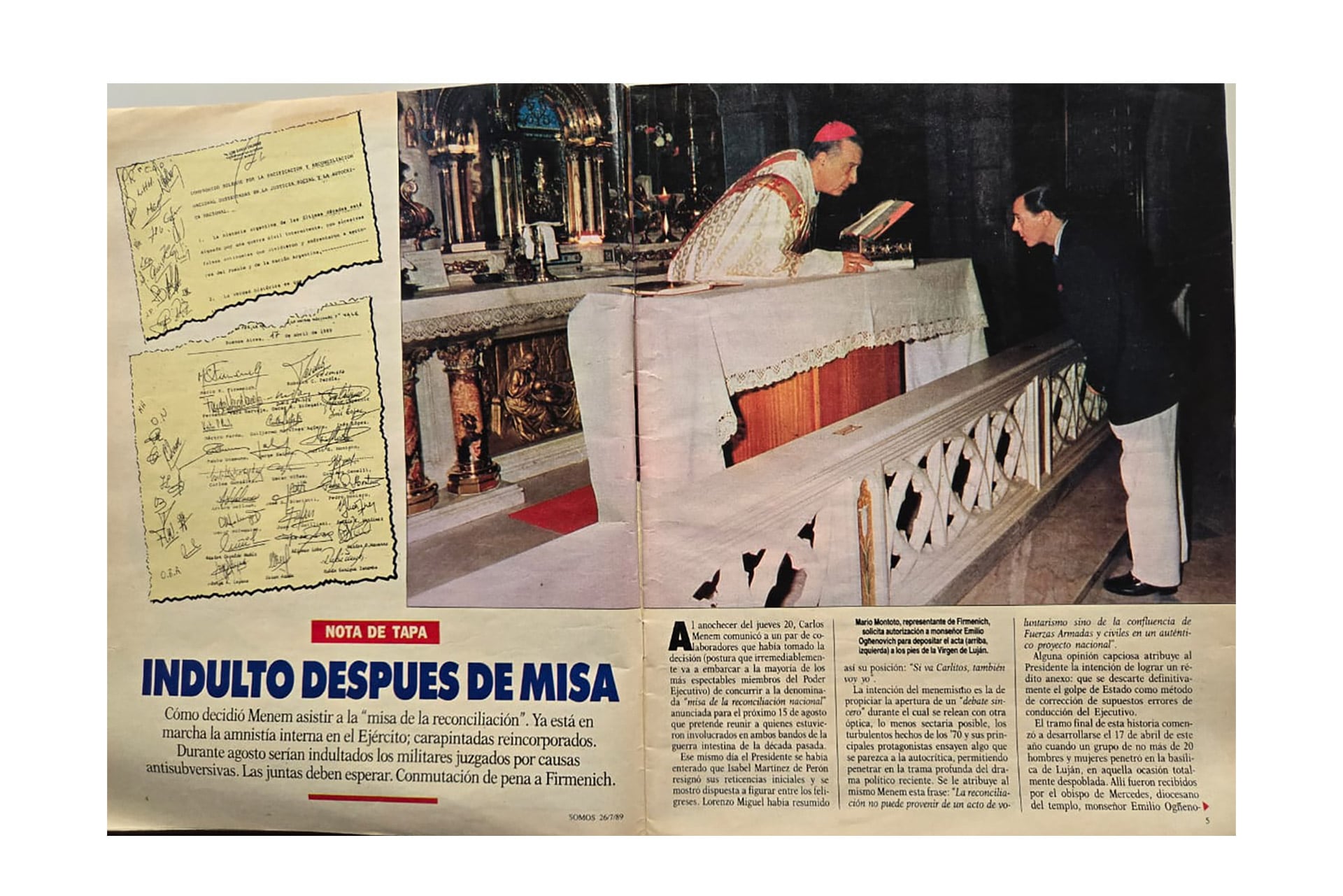 El episodio de la presentación del documento montonero en Luján, según informó entonces la revista Somos