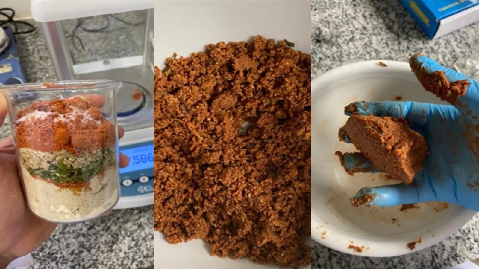 Los investigadores enriquecieron el producto con tomate en polvo, especias y una mezcla de grasas compuesta por aceites de girasol, oliva y lino (Unicamp)