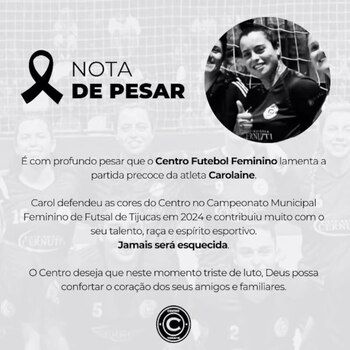 El mensaje del Centro Futebol Feminino, el club en el que se desempeñaba
