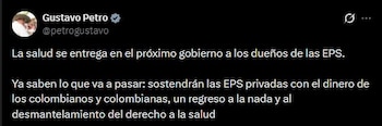 En un segundo pronunciamiento, el presidente anunció que presentará investigaciones sobre el manejo de recursos públicos por parte de Coosalud y Keralty - crédito Gustavo Petro/X
