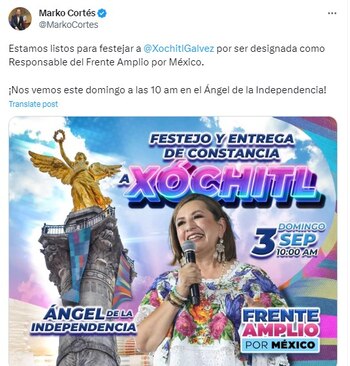 Marko Cortés publicó la información