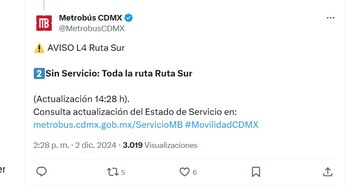 Servicio del Metrobús afectado por