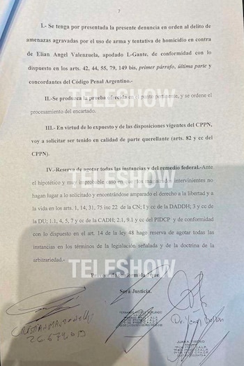 La denuncia completa de Cristian