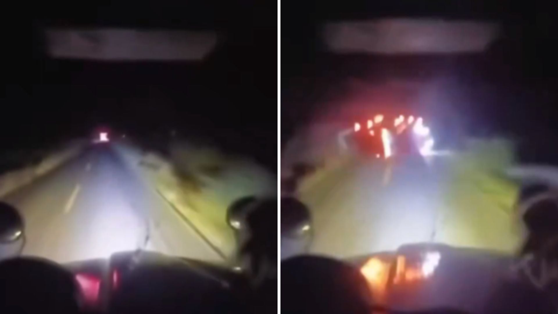 Las imágenes fueron captadas desde la cabina de otro vehículo y hasta ahora no existe un reporte oficial sobre víctimas.