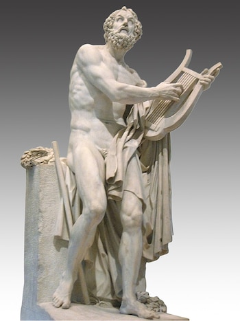 Estatua del poeta Homero realizada por Philippe-Laurent Roland en el siglo XIX