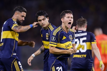 Herrera convirtió un gol con la camiseta xeneize (Juan Ignacio Roncoroni/EFE)