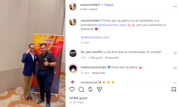 Esta fue la publicación que compartió el empresario barranquillero Nassim Orfale Vásquez en su perfil de Instagram, en la que anunció que se uniría al movimiento político de De la Espriella: Defensores de la Patria - crédito @nassimorfale7/IG