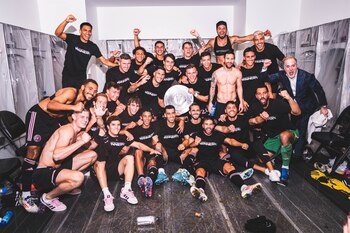 Los festejos del Inter Miami tras conquistar el MLS Supporters’ Shield (Credito: Inter Miami CF)