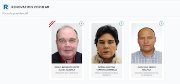 Lista de vicepresidentes en Perú 2026: estos son los acompañantes de cada candidato: Captura: ONPE.