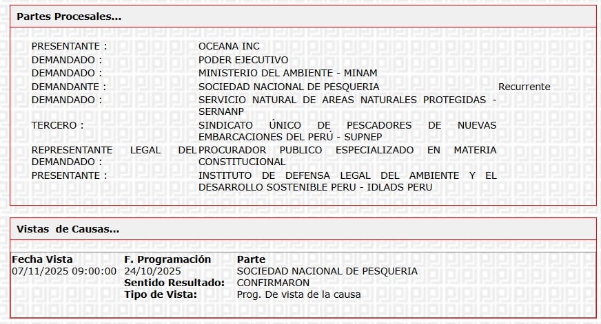 Fallo de la Corte Suprema que ratifica protección a las áreas naturales protegidas frente a la pesca.
