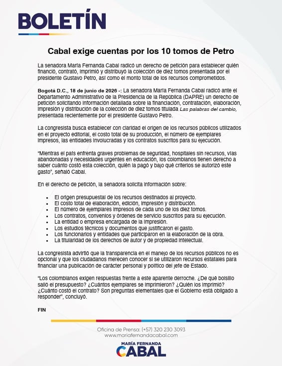 Comunicado de prensa sobre los