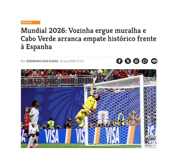 medios de Cabo Verde tras el sorprendente empate ante España