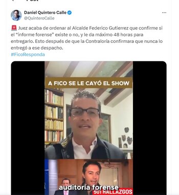 Daniel Quintero dice que Federico