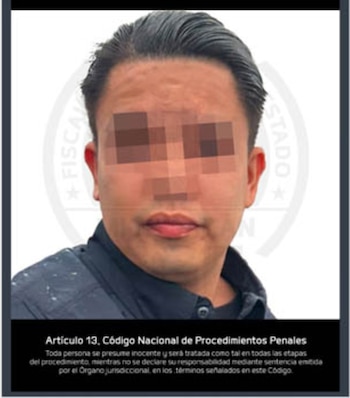 El policía municipal fue detenido la madrugada de este 3 de junio gracias a una orden concedida por un juez. Crédito: FGE Michoacán