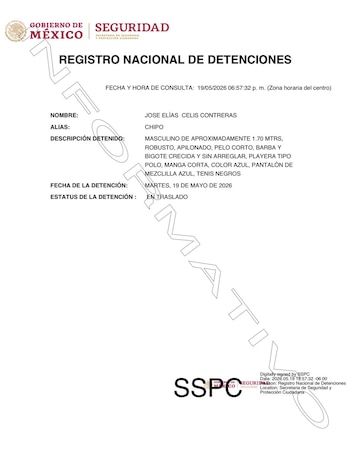Ficha del RND sobre la captura de "El Chipo". Crédito: RND