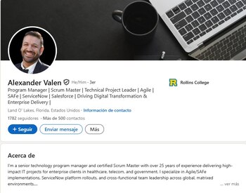 Linkedin de Alexander Valen.