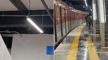 Lluvia provoca goteras en la estación San Antonio Abad de la Línea 2 del Metro CDMX horas después de ser inaugurada