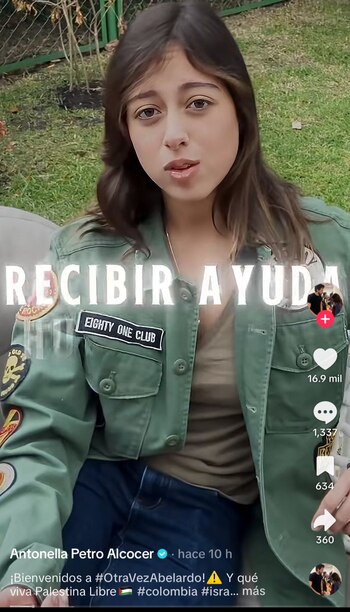 Antonella Petro criticó en TikTok la presencia de personal israelí durante una emergencia - crédito @antonellapetrooficial/X