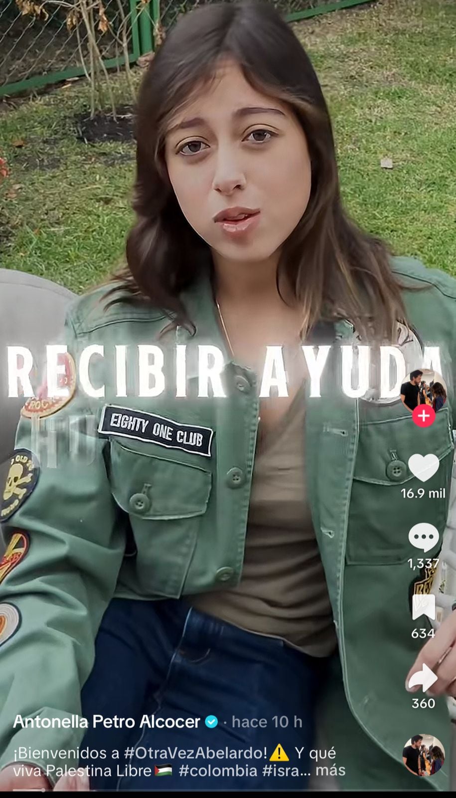 Antonella Petro criticó en TikTok la presencia de personal israelí durante una emergencia - crédito @antonellapetrooficial/X
