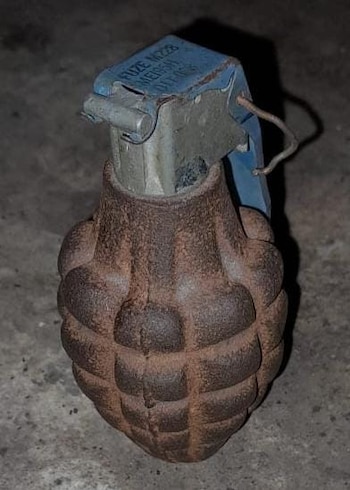 La granada secuestrada en los