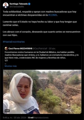 Santiago Taboada se solidarizó con